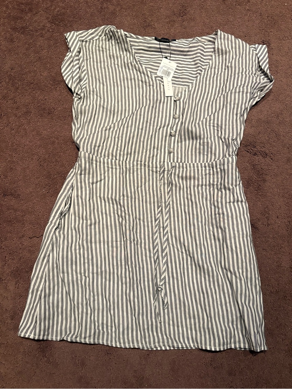 Sanctuary Striped Midi Dress - White & Gray